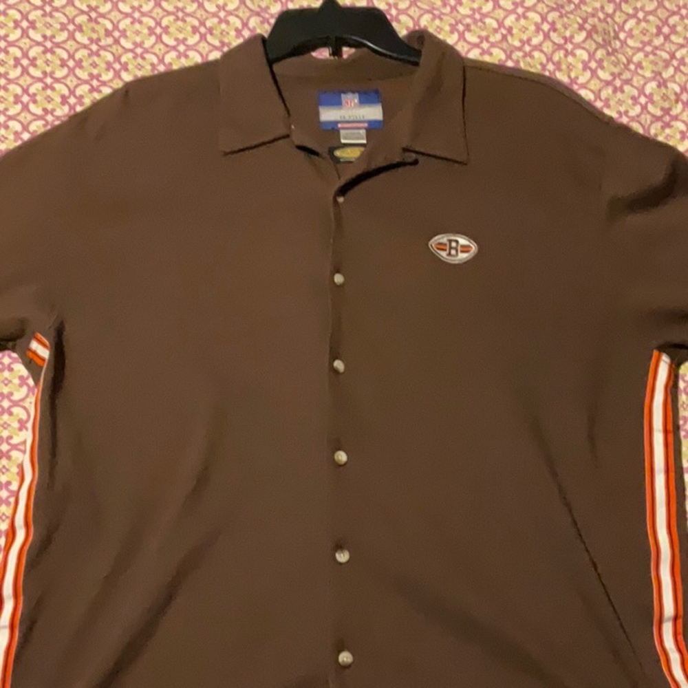 Vintage Reebok NFL Cleveland Browns on field team apparel polo shirt XL
